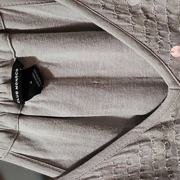 Club Monaco Justine Sequin V-neck dress Grey size 4 - Picture 9 of 12